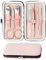 JeoPoom Tagliaunghie Set Professionale[7 Pcs], Set Manicure, Pedicure Set in Acciaio Inox Forbici per Unghie di Viaggio e Toelettatura Kit Manicure Set, Kit Cura Unghie, Con Box (Rosa)
