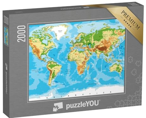 puzzleYOU: Puzzle 2000 Teile „Physikalische Weltkarte“