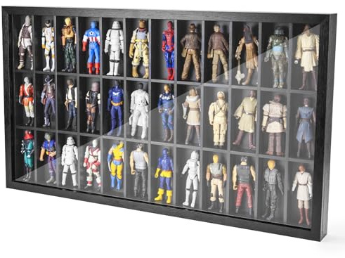 3.75 inch Figure Collectors Showcase, Display Frame Case for Action Figures, Dustproof Cabinet Box for Collectibles, Compatible with Star was/ Gi Jeo Classified Series, 24.61 X 1.65 X 13.98