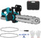 Cordless Chainsaw with Digital Display Compatible with Makita 18V Battery, 12 Inch Brushless Electric Chainsaw with Chain, Gloves, Goggle and Case, for Tree Branches and Garden Cutting (No Battery)