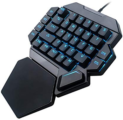 ZJchao Tastiera Meccanica per Mano Singola, Tastiera da Gioco con RGB Blacklight, Funzione Macro Definibile, Accessori per PC Desktop