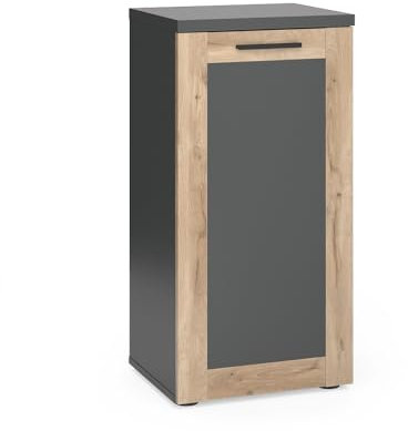 Vicco Midischrank Anthrazit Niko 40x82x34 cm - Badezimmermöbel, Viel Stauraum von Oben bis unten – ideal für Handtücher & Pflegeprodukte