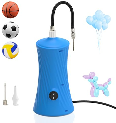 Kusamue Balloon Pump Electric Air Pump for Long Balloon Inflator Blower Machine for Birthday Party Celebration Balloons Decorations for Sport Ball Twisty Animal Balloons (Blue Upgraded Version)