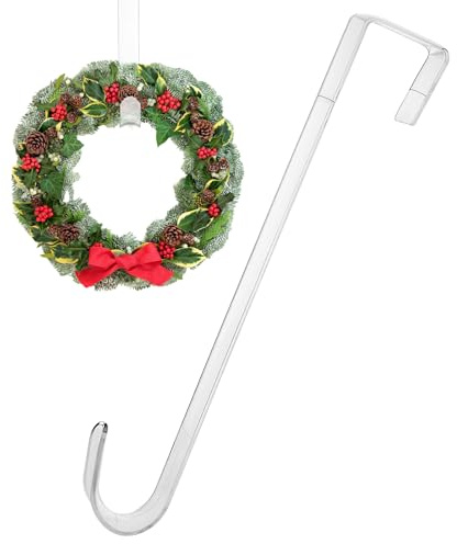 LIQWEI Crochet de porte en plastique pour couronne de Noël - Crochet de porte pour couronne de Noël - Crochet de porte à suspendre pour porte d'entrée pour décorations de Noël