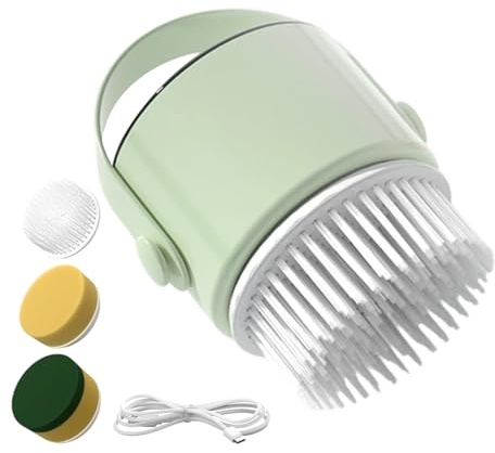 Electric Cleaning Brush - Rechargeable Scrubber, Cordless Washer | 1200mAh Power Tool with 3 Replaceable Heads Automatic Bathtub Cleaner for Bathtub