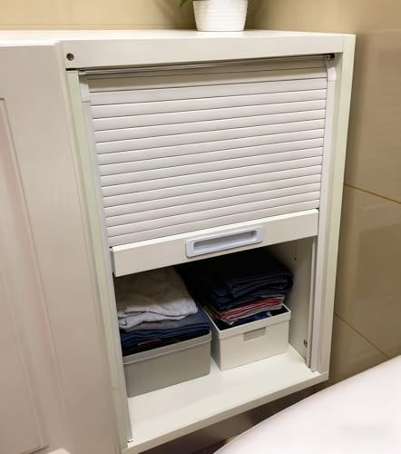 MLYAYE Persianas para armarios Puertas corredizas enrollables para armarios, de 40, 50, 60, 70, 80 y 90 cm de Ancho, Grandes y pequeñas, con Accesorios de Montaje(16x29inch/40.6x73.7cm)