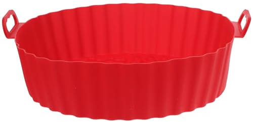 Veemoon Tapis de Cuisson en Silicone Rouge Résistant à Haute Température pour Friteuse à Air Chaud Réutilisable Antidérapant Compatible Four et Micro-Ondes Protection Panier Cuisson