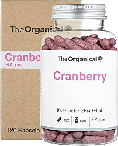 TheOrganical® Cranberry Kapseln | 100% natürlicher Extrakt | Volle Wirkung | 120 Kapseln mit 500 mg Cranberries | Made in Hamburg |