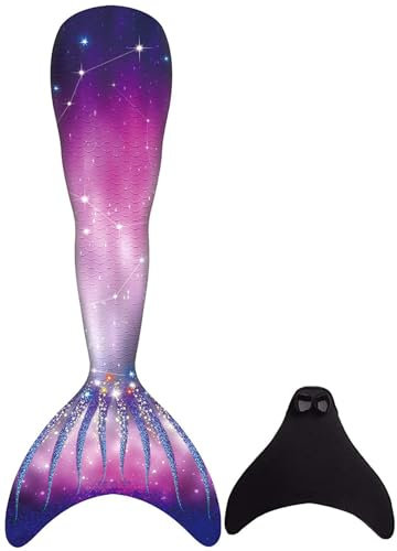 FOLOEO Meerjungfrauenflosse Mädchen mit Meerjungfrau Flosse, Mehrfarbig(Gn03),164