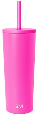 Simple Modern Isolerad Tumbler med lock och sugrör | Iskaffekopp Återanvändbar Rostfritt stål Vattenflaska Resemugg | Alla hjärtans gåvor till honom och henne | Klassisk kollektion | 670 ml |