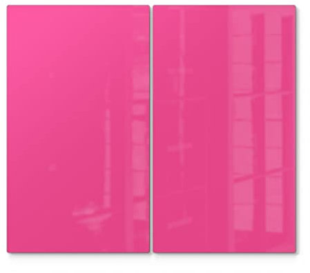 DEQORI Herdabdeckplatten Glas | 2er Set 60x52 cm | Unifarben - Rosa | Ceranfeld Abdeckplatten in Küche | Herd-Abdeckungen universal | Glasplatten & Schneidebretter für Kochplatte
