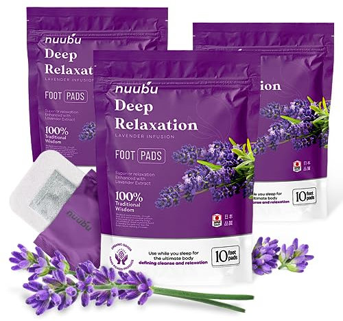Nuubu Cerotti Detox Piedi con Lavanda 3 Pack. Cerotto Giapponesi Naturali per Detox e Dormire