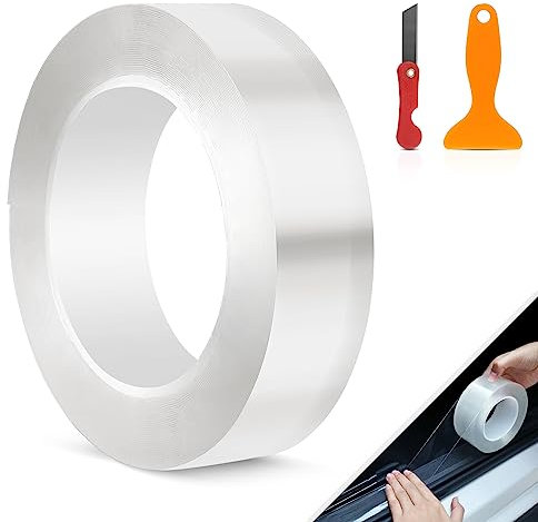EFUTURETIME Kantenschutz Transparent Auto, 3cmX10m, Lackschutzfolie Selbstklebend, Einstiegsleisten Schutz, Eckenschutz Transparent für Auto, Fahrrad, Motorrad, Möbel