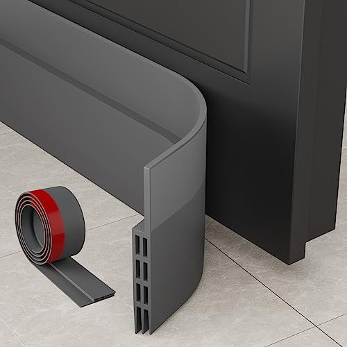MARICATO Türdichtung Zugluftstopper für Türen 100CM, Zuschneidbare Türdichtung Selbstklebend gegen Insekt, Türdichtung Unten tür zugluftstopper für Schallschutz, Kälteschutz& Haustür Dichtung (Grau)