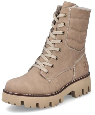 Rieker Stivaletti da donna Combat Boots Y3330, Beige 20, 40 EU