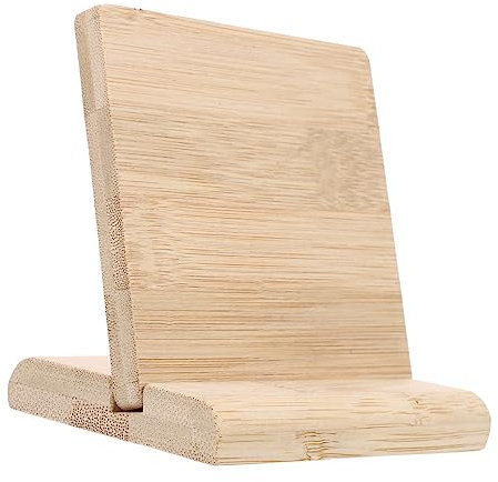 VILLCASE 3sets Blank Bamboo Board for Payment Code Display Desktop Name Plate Bamboo Board Base for Table Display