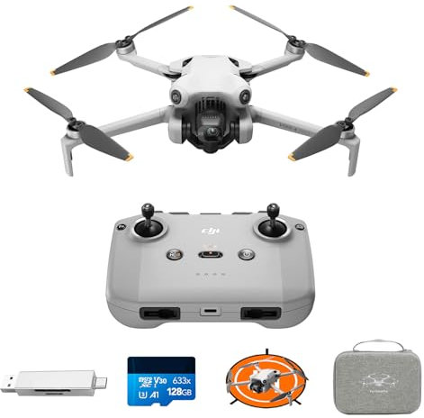 DJI Pack Mini 4 Pro (DJI RC-N2) con accesorios, dron mini plegable con cámara de vídeo 4K HDR, menos de 249 g, 34 min de tiempo de vuelo, distancia máx. de transmisión de vídeo de 20 km, C0, Gris