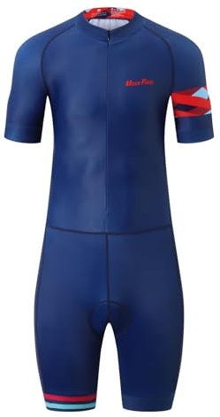 UGLY FROG Triathlonanzug mit kurzen Ärmeln für Herren, Radtrikot für Herren, kurzärmelig, Sommer, Body mit Rückentaschen