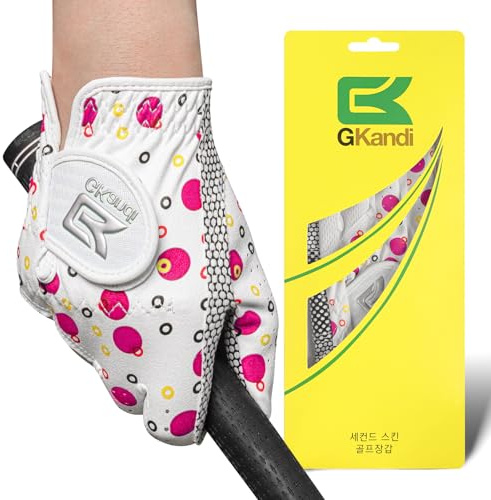 Kids Golf Glove Left Handed Breathable Soft Comfortable Elastic Fabric Golf Gloves Boys Girls Junior Youth Pink Age 3-13 S (On Right Hand