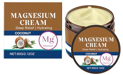 Mnozreo Crema Calmante para Dormir de Magnesio,Crema de Magnesio para Niños,Bálsamo de Aceite de Magnesio Calmante,Calambres Contra el Dolor,60G