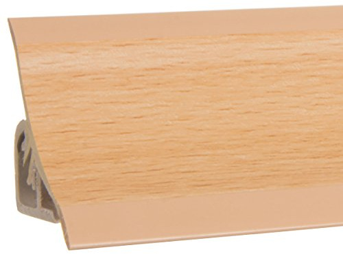 HOLZBRINK Zócalo para encimera Haya, PVC para pared 23x23 mm, 1 m