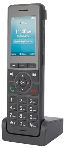 Ejoyous Telefono Cordless 4G LTE VoLTE, Telefono Fisso Cordless con WiFi BT Display a Colori da 2.4 Pollici 500 Contatti 16h di Autonomia in Conversazione 10 Giorni in Standby per SIP