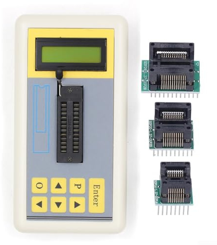 Integrerad kretstestare för ingenjörer och tekniker för ikare med multilägestning, automatisk avstängning och täckning av 1300+ chiptyper, 420+ transistormodeller (med testuttag)