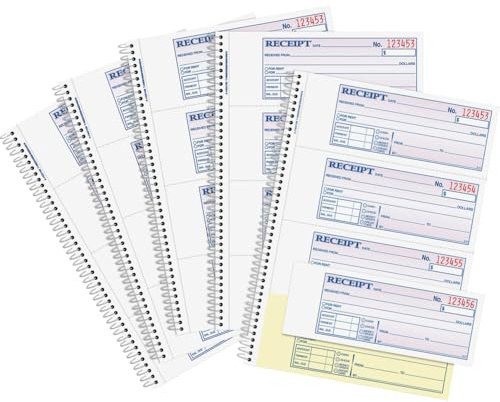 Adams SC1182PK Money Receipt Book,Spiral,2-Part,7-5/8-Inch x11-Inch,1000/PK,WE/CA