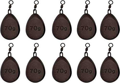 BZS Carp Fishing Weights 0.3oz 0.5oz 0.7oz 0.9oz 1.1oz 1.4oz 2.1oz 2.5oz 3oz Smooth or Textured (Smooth Finish, 5 Pack -10g /0.3oz)