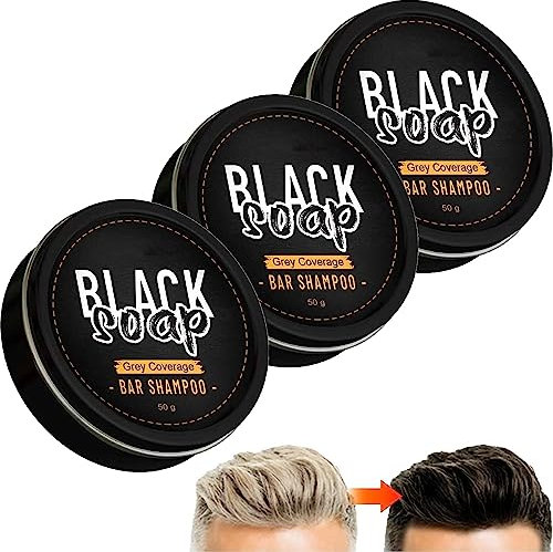 KFDDRN 3 Stück Grau Glanz Seife, Natürliche Haarseife für Graues Haar, Haar Verdunkelung Festes Shampoo, Grau Glanz Haar Revitalisierungsbar für Herren