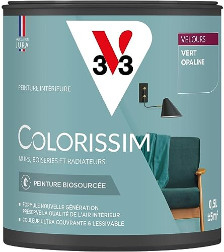 V33 Peinture multi-supports Colorissim® Vert d'opaline Velours 0,5L