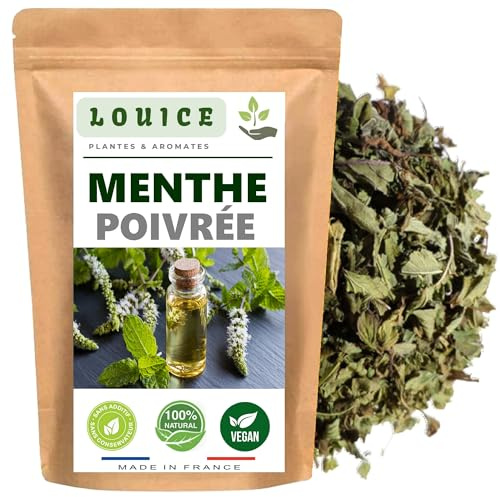 Menthe poivrée en feuilles séchées 100g – Fraîcheur intense & 100% naturelle, tisanes et infusions