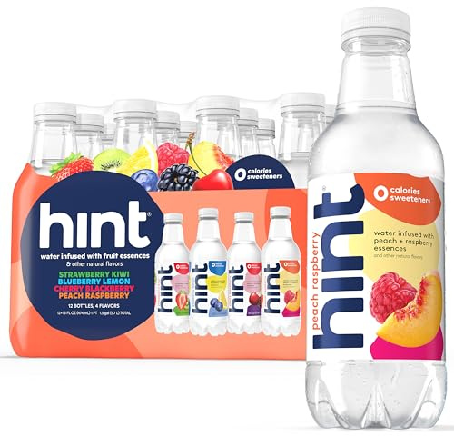 Hint Smashup 4 Flavour Water Bottles Assortment Pack - Purified Water Drinks Without Calories, Natural Flavours and Sugar Free - 400ml (Pack of 12)