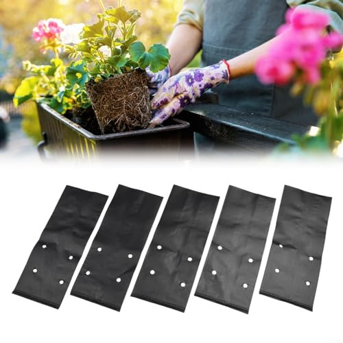 100 bolsas de plástico para vivero, bolsas gruesas para cultivar plantas, macetas con agujeros transpirables para plantas, frutas y flores (17 x 30 cm), 767XD8UP24S5LC615M4V7