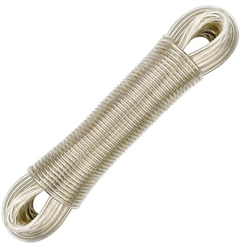 Roluxando Filo per Stendere il Bucato da Esterno 30 m, Filo Stendibiancheria per Esterno, Corde per Stendere i Panni, Corda Stendibiancheria, Filo per Bucato con Anima in Acciaio per Balcone