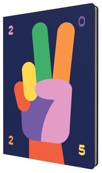 Collins Peace, Love & Understanding 2025 Planner - A5 Week to View Diary - Navy - (E-PLU153.PZ-25) - Stylish Weekly Eco Diary with Recycled Paper