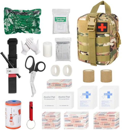 DAJASD Erste Hilfe Set, 54 Stück Medizinische Taktische Tasche, Erste Hilfe Trauma Set, Erste Hilfe Tasche, First Aid Kit Military, Medizinische Tasche für Camping Jagd Wandern Zuhause Auto Abenteuer