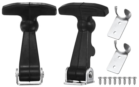 M METERXITY 2-pack elastisk SPCC gummihuvfångst, 6,6 cm flexibla dragspärrar med fästen flexibelt T-handtag hasp gummi med skruvar för verktygslåda/husbilar/fordonsmotor/huva [silversvart]