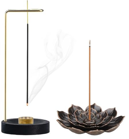 Räucherstäbchen Halter, 3 Stück Räucherstäbchenhalter, 2-in-1 Incense Holder, Räucherstäbchen Halterung, Räuchergefäß, 9 Loch Incense Holder Räuchergefäß für Home Office Decor Yoga Meditation Schwarz