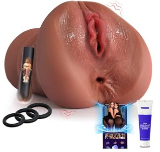 Realistische Masturbatoren für Männer Sex Toys – Masturbatoren Set mit Mini KI-Interaktivem Vibrator & Penisringen, Weiche Flüssigsilikon, Sex Spielzeug für Männer & Paare