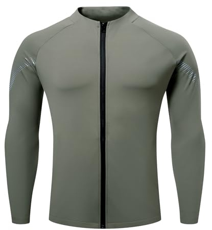 YOUTHUP Veste de survêtement Homme Séchage Rapide Zip Col Montant Veste D'entraînement Respirant Léger Jacket poches pour Course à Pied