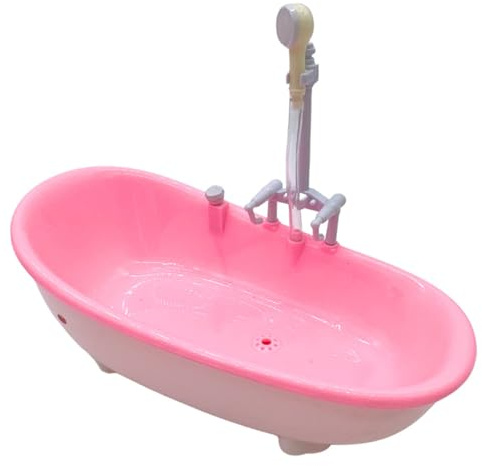 Vasca da bagno per casa delle bambole - Vasca da bagno elettrica per bambole con spruzzatore per doccia, miniatura 6, 5x8, 8x3, 7 per l'arredamento del