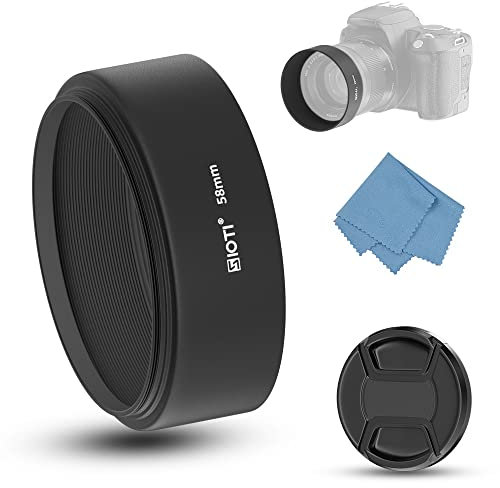 SIOTI Mise au Point Standard Métal Pare-Soleil avec Chiffon de Nettoyage et Capuchon d'objectif Compatible avec Leica/Fuji/Nikon/Canon/Samsung lentille à Filetage Standard