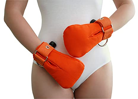 Sicherheits-gepolsterte weiche Fixierungshandschuhe mit Segufix-Verschlüssen (Orange, Groß)