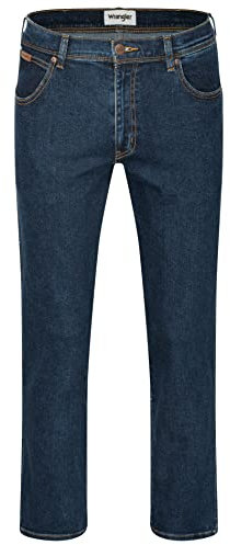 Wrangler Texas Herren-Stretchjeans - Herrenjeans Regular Fit Authentic Straight (W34/L32, Darkstone)