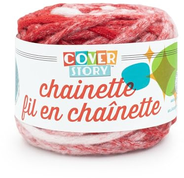 Lion Brand Yarn Cover Story Chainette, Blanket Yarn, Red, 1 Pack