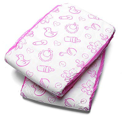 LittleForBig Erwachsenen Gedruckten Windeln 2 Stück - Kindergarten Rosa (Large 90-115 cm)