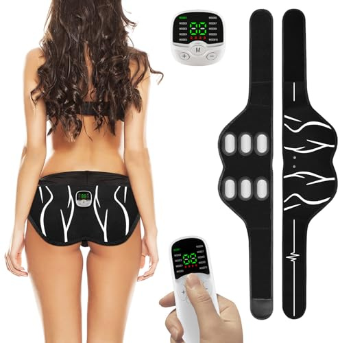 EMS Trainingsgerät Po Trainer, Elektrostimulationsgerät aus Aluminiumblech, Bauchmuskeltrainer mit Fernbedienung, USB wiederaufladbares Fitnessgeräte für Zuhause, hilft beim Aufbau der Gesäßmuskulatur