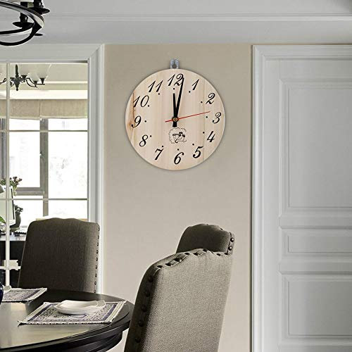 Fdit Sauna Home Decor Wooden Clock Large Arabic Numerals Sauna Timer Clock, Premium Sauna Room Accessory for Exercise Rooms
