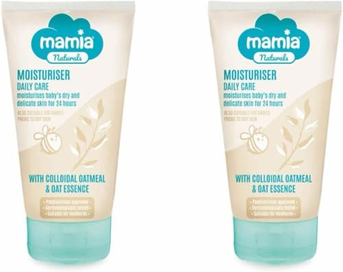 AIdi-Mamia | Naturals | Moisturiser Daily Care | Moisturises Baby's Dry and Delicate Skin for 24 Hours | With Colloidal Oatmeal & Oat Essence | 150mL [TWIN PACK]